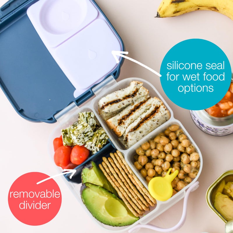 b.box Mini Lunch Box, Bento Box for Kids, Snack Container with 2 Leak Proof Compartments, Reusable Snack Containers with Lids, Kids Lunch Boxes Ages 3+, BPA Free, 4 1/4 Cup Capacity (Blue Slate) - Image 5